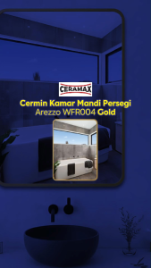 Ceramax Cermin Kamar Mandi Persegi Arezzo Gold WFR004 80x60 Cm