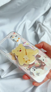〚Ready Stock〛INS Cute Bear&Penguin Magsafe Compatible With Magnetic Bracket One Set For iPhone