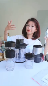 Máy xay sinh tố đa năng Cối nhựa PC siêu bền KHÔNG chứa BPA - Bình xay uống 2in1 tiện lợi -SUNHOUSE đen SHD5340B