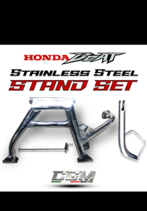 HONDA BEAT 110i/125i 304 STAINLESS Stand Set Center and Side Stand by CGM MOTO •