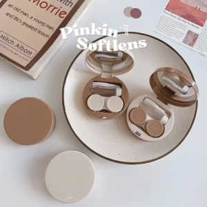 Tempat softlen bentuk bulat estetik cokelat cream dapet semuanya ada cermin bagus