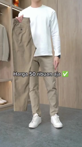 Paket Hemat Isi 2PC Celana Panjang Katun Chino Model Pensil Chino/Celana Kantoran Katun Chino 27/38