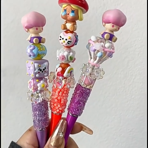 🇲🇾[Malaysia]Ready Stock DIY Silicone Colorful Beading Pen Fancy Pen Touchscreen ballpoint pen 2-in-1 smartphone  DIY Pen