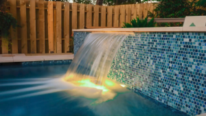 Pool Water Descent Spillway Waterfall SPAS fountain Swimming pool light garden decor Acrylic With RGB LED strip 30-120cm