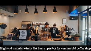 Lahome Commercial Coffee Grinder Professional Flat Burr 64mm 100 Setting Grinding Penggiling Kopi Komersial Mesin Giling Biji Kopi Elektrik Penggiling Kopi Elektrik Business Espresso Electric Automatic Coffee Bean Grinder And Household Use Coffee Grinder