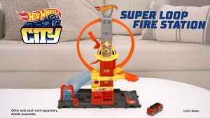 Hot Wheels City Super Loop Fire Station Playset Track Set With 1 Toy Car