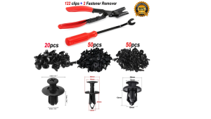 Set 122in Klip Kancing Rivet Plastik Mobil Motor Universal + Alat Cungkil Reparasi Body Kendaraan