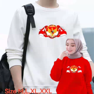 Diskon Spesial Sweater Pria Wanita Garuda Bendera Merah Putih Kaos Hut RI Crewneck Dirgahayu Merdeka