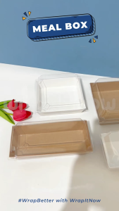 (Isi 20 pcs) Paper Meal Box + Lid Box Hotdog 18x7x3.5 Box burger 12x11x3.5 box milkbun box mika box tray meal