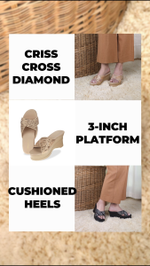 [THOMAS CHAN] Diamond Crisscross Cushioned Heels