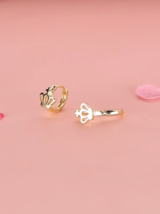 100% Original 18k Legally Pawned Saudi Gold Aesthetics niche sweet and compact womens crown earrings