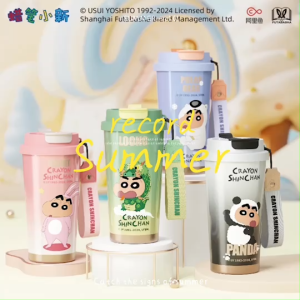 แก้วกาแฟการ์ตูน ลายชินจัง เก็บความเย็น สแตนเลส316 ขนาด520 พร้อมสายคล้อง