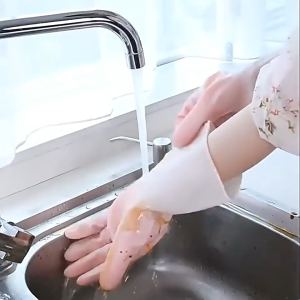 Găng tay cao su siêu dai rửa chén bát giặt đồ không mùi hôi tiện lợi-NIEVE