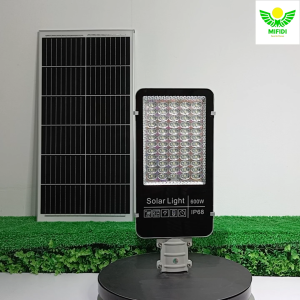 Đèn năng lượng mặt trời 500W cao cấp đèn bàn chải mắt ngọc trắng sáng trên 12h chính hãng Mifidi Solar tấm pin Mono siêu to - BH VIP 2 năm miễn phí tận nhà