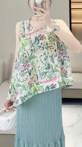 Áo chất thun lò xo cao cấp dáng sát nách phối họa tiết với độ co giãn tốt freesize dưới 80kg - 55Kg.Linh