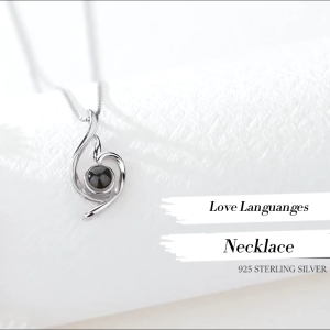 Kalung Viral Korea Hadiah Tercinta 100 bahasa I Love You 925 sterling silver / Hadiah Ulang Tahun untuk Wanita Pacar Ibu Nenek Istri pada Ulang Tahun Natal