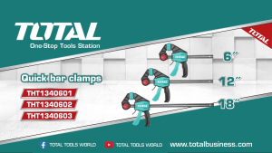 แคลมป์จับชิ้นงาน แบบเลื่อนเร็ว TOTAL ( THT1340601 / THT1340602 / THT1340603 ) Quick Bar Clamps