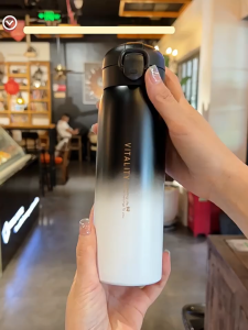 350ml/500ml Teachers Day Gift SG Ready Stock Stainless Steel Insulated Student Water Bottle with Gradient Design&Bounce Lid Drinkware Flask