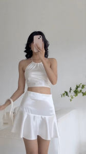 Chân Váy Ngắn Xòe Đuôi Cá FILILO Vải Lụa Halu Skirt Form chuẩn Thiết kế Cao cấp