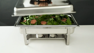 Electric Chafing Dish Set for Buffet with Temperature Control Roll Top Cover  Buffet Servers and Warmers with 1 Full-size Pan Or 3 Pan for Catering and Parties  Foldable Frame Stainless Steel Food Warmer Buffet Server Set