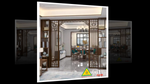 Vách ngăn bình phong  vách ngăn phòng khách nhà bếp 4VC06 - Nội thất lắp ráp Viễn Đông Adv