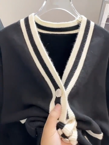 Sweater Fashion Longgar Sweater Cardigan Rajut Wanita Gaya Korea Baru
