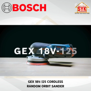 SYK Bosch GEX 18V-125 Cordless Random Orbit Sander Solo Machine Power Tools Mesin Sander Bateri 0 601 372 201