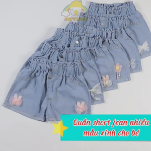 Quần Short Jean Trẻ Em Quần đùi kiểu Hàn Quốc Cho Bé Gái Diện Hè Siêu Dễ Thương Quần Sooc Quảng Châu