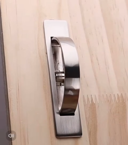 Japan Tatami Rotating Platform Kitchen Cabinet Drawer Concealed Handle/Hidden Pull(Zinc Alloy/Matt Black)