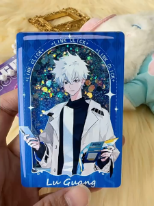 Link Click Anime Peripherals Quicksand Mahjong Charles Lucas Acrylic quicksand mahjong ornament stand Fan collection gifts