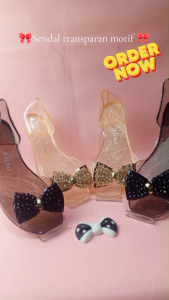 Sandal Flatshoes Wanita Transparan Variasi pita 186-C (36-39) Sandal wanita import korean styilet