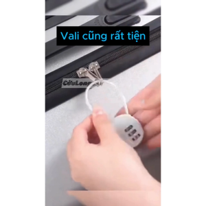 Ổ Khoá Vali 3 Mã Số kiểu bánh quy mini đi du lịch có mật khẩu bảo mật dây cáp thép chống cắt