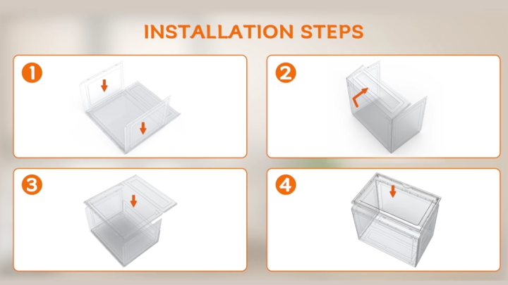 large magnetic transparent stackable shoe box flip AJ shoe rack foldable stackable new shoe box (Shoebox Front Drop)