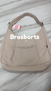 brosportsกระเป๋าผ้าไนลอนอย่างดีใบใหญ่มีผ้าซับในสพายไปเรียนสพายไปทำงานใช่ได้ทุกโอกาสใส่ของได้เยอะสพายสบายไม่เจ็บไหล่ กระเป๋าสะพายข้าง