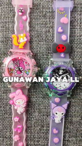 Jam Tangan Anak Import LED 3D Cute Sanrio Melody Kuromi Cinamarol