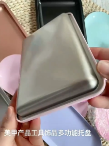 Stainless Steel Jewelry Tray Rectangle Jewelry Storage Tray Nail Art Equipment Platea