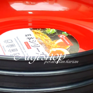 8Pcs Piring Ramen bulat merah besar 23cm tebal bebas BPA