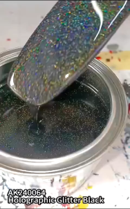 AK240064 Holographic Glitter Black 2K Motor Paint Kaler Bancuh Kereta Motor AK Aerosol Spray