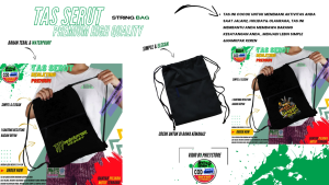 Tas Serut Drawingstring Pria Wanita Tas Fungsional Serbaguna Motif Terbaru