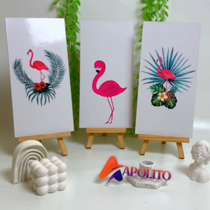 HIASAN DINDING FLAMINGO MINIMALIS (15X30) WALL DECORE HIASAN DINDING PAJANGAN POSTER KAYU FLAMINGGO