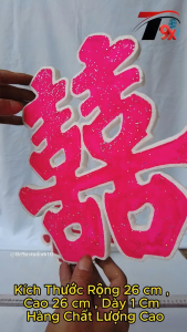 Chữ Song Hỷ Bằng Xốp Kích Thước 26x26 cm 3D Dày 1 Cm Nhiều Màu Sắc Sang Trọng Tuyệt Đẹp Trang Trí Phòng Cưới Xe Hoa Cô Dâu Dán Phòng Vu Quy Tân Hôn Mang Lại Niềm May Mắn Hạnh Phúc