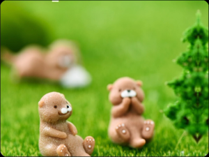 ORNAMEN KOLEKSI MINIATUR 4 MOTIF LINSANG / OTTER /MOTIF LUCU / PAJANGAN