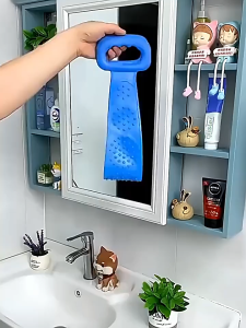 READY STOCK- Silicone Back Scrubber for Shower Soft Bath Belt Scrubber Eco-Friendly Durable Exfoliating