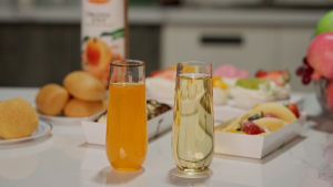 Plastic Champagne Flutes 9oz 255ml HE9 Stemless Disposable Gold Rim Toasting Glasses Clear Shatterproof Cocktail Cups