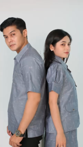 Batik Couple Wanita Setelan Rok Atasan Kemeja Pria Batik Bersaku -Cherisye-Batik Dua Putri