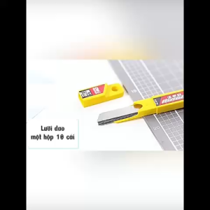 Hộp 10 lưỡi dao rọc giấy Deli chất liệu thép hợp kim SK5 siêu bền siêu nhọn mũi dao 30/60 độ