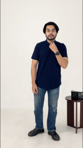 Kemeja Pendek Pique HeyMan Bahan CVC Pique 24S Premium Modern Fit