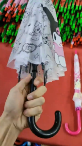 🔥 Sanrio Kuromi Automatic Umbrella For kids Women Transparent Rain Umbrellas With Long Handle