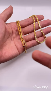 Dây chuyền titan Vòng cổ titan kiểu dáng dây công dày 3 li màu vàng 18k không phai màu TRANGSUCMOILUATUOI.RIN