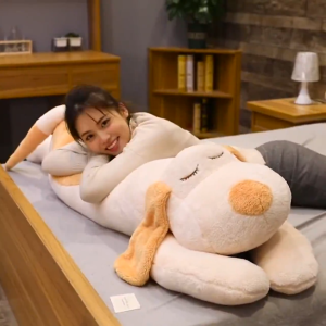 Lazzysissy 110cm Soft Cute Long Dog Pillow Comfortable Cute Long Sleep Stuffed Animal Pillow
